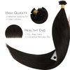 WENNALIFE U Tip Hair Extensions Human Hair, 50g 50s 14 Inch Dark Brown Remy Hair Extensions K Tip Hair Extension Real Human Hair Invisible Straight Keratin Hair Extensions