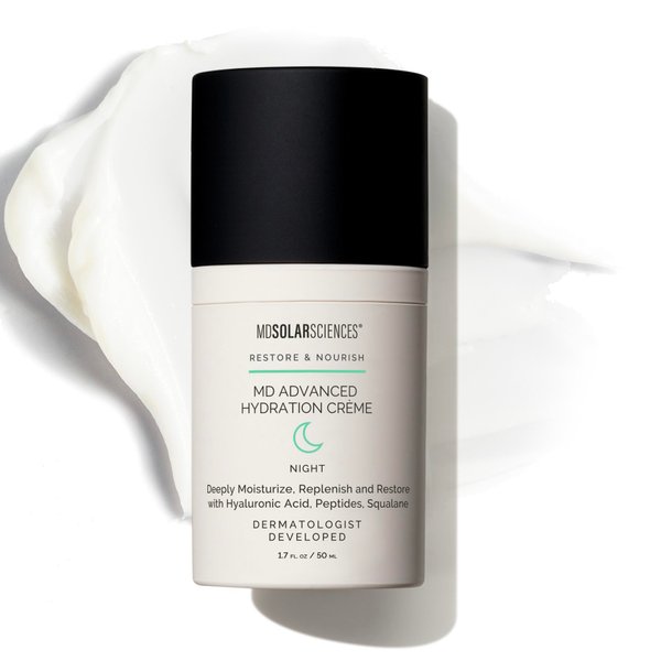 MDSolarSciences Advanced Hydration Cream, Facial Night Cream, Cruelty-Free, Vegan, Paraben-Free, Fine Line Treatment, Anti-Aging, Hydrating, Ceramides, Squalane, Hyaluronic Acid, 1.7 Fl Oz