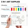 Shuttle Art Paint with Water Coloring Book for Kids, 25 Dinosaur Themed Pages with 2 Brushes, Mess-Free Watercolor Paint Set, Travel-Friendly Art Craft Gift for Toddlers, Birthday Christmas Gift