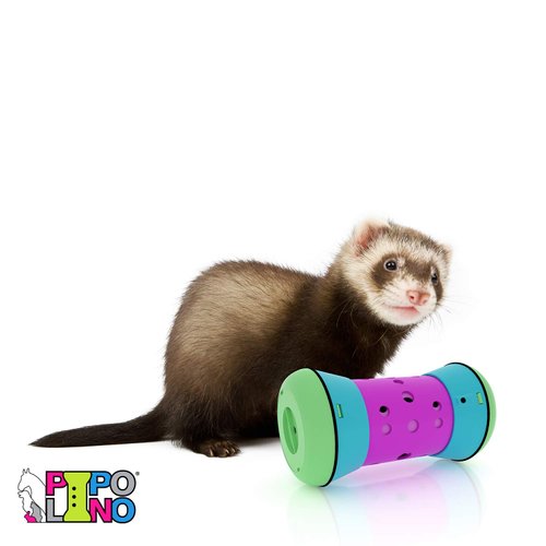 PIPOLINO Cat S Blue, Green and Pink - Mobile Adjustable Dry Food Dispenser