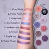Giselle Cosmetics Purple Power Loose Mineral Eyeshadow - Organic, Talc-Free, Iridescent, Metallic, Shimmer & Glitter Eye Shadow Palette Makeup - Light, Bright, and Chromatic Purple Eye Shadow