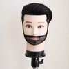 JMHAIR Professional Barber Male Mannequin head with human Hair Men Training Manikin Cosmetology Doll Head Short Hair Cutting (Black With Beard)