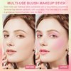 Cream Blush Stick, Monochromatic Blush Beauty Wand for Cheek and Lip Tint with Long Lasting Hydrating Formula, Multi-use Makeup Stick for Blends Perfectly onto Skin, 0.6 oz (1# Shy Pink)
