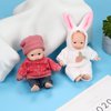 ONEST 2 Sets 5 Inch Dolls Cute Baby Dolls Include 2 Pieces Baby Mini Dolls, 2 Sets Handmade Doll Clothes