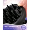 BEAUTLOHAS. Silicone Scalp Massager Shampoo Brush, Shower Scalp Scrubber with Soft Bristles, Scalp Brush for Hair Growth & Dandruff Treatment, Wet Dry Hair Massager for All Hair Types of Women (Black)