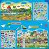 6Set Reusable Sticker Books for Kids,Puffy Sticker Books for Kids,Sticker Books for Toddlers 2-4,Toddler Sticker Books for Girls Boys Birthday Gifts Incl Animal,Farm,Princess,Vehicles,Ocean,Dinosaurs