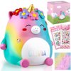 VeewyRee Unicorn Piggy Bank Girls – Cute Rainbow Kids Piggy Bank for Girls, Personalized Unbreakable Resin Coin Money Bank for Kids with Stickers for Toddlers