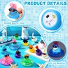 HyDren 24 Pcs Light Up Rubber Ducks Bulk Small Cute Ducks Operation Christmas Ducks Bath with Wig Up Funny Shower Ducks for Boys Girls Birthday Holiday Pool Party Favors