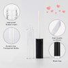 GTHER 10PCS 10ML Empty Lip Gloss Containers Tube with Wand, Refillable Lip Balm Bottles, Lipstick Sample Container and Funnel and Rubber Stoppers for Girls DIY Lip Samples, Black Top