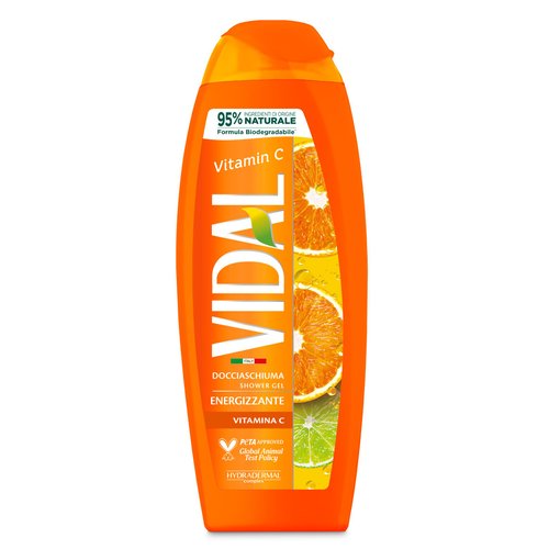 Vidal Vitamin C Shower Gel, Energizing 250 ml, 8.4 Fl Oz (Italian Import)