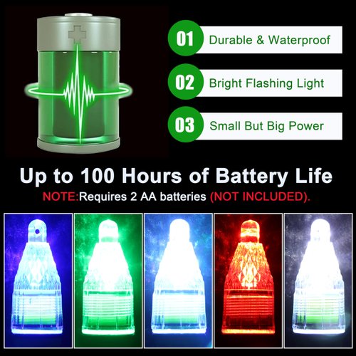 SILANON Deep Drop LED Fishing Light Underwater Waterproof Fishing Light Night Flashing Fishing Lure Light Attractants Fishing Lamp Tools for Attracting Bait Lures 5 Colors 4.7in,6.7in