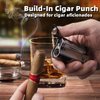 Castelar Cigar Torch Lighter Triple Jet Flame Butane Refillable with Cigar Punch Rest Holder - Butane Not Included