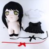 JCvCX Black Hair Girl with Bow tie Plush Toy Anime Plush Figure Stuffed Plushies Plush Doll Soft Plush Pillow