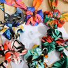 Cutewing Hair Bow Scrunchie Chiffon Scarf Scrunchies Long Hair Scarf Ties Fashion Bandana Scrunchies Hair Ribbons Ponytail Holders Hair Scarves Hair Bands Hair Accessories for Women with 6PCS