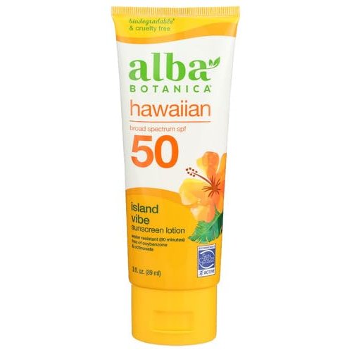 Alba Botanica Hawaiian Natural Sunscreen with Green Tea, SPF 45, 4 fl oz - 2pc