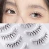 Miz Barn Daily Natural Look False Eyelashes, 4 Pairs Soft Lightweight Comfortable Short Lashes Clear Band Handmade False Eyelashes (W-7)