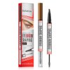 Eyebrow Pen - 2-in-1 Dual-Ended Eyebrow Pen with 4-Fork-Tip & Eyebrow Brush and Sealing Brow Gel, Creates Natural Looking Brows Effortlessly, Long-lasting and Waterproof (Black)