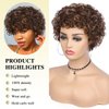 Quantum Love Short Curly Human Hair Wigs for Black Women Mix Brown 6 Inches Afro Kinky Curly Brazilian Virgin Human Hair Short Pixie Cut Wigs