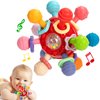 Baby Teething Toys, Baby Teethers Montessori Sensory Toys for 0-6 6-12 Months, Gifts for 1 Year Old Boys Girls Infant Newborn 0 3 6 9 12 18 Months Toys, Baby Rattle Chew Toys - Red