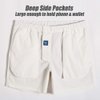 maamgic Men's Classic-fit 5.5" Cotton Casual Shorts Elastic Waistband with Multi-Pocket Daily Wear Walking Summer Outfit White 33
