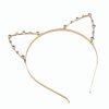 Enyolidimk 1Pcs Gold Rhinestone Cat Ears Headband Crystal Cat Ears Hair Band for Women Girls Halloween Cosplay Costume Accessory Women's Costume Headwear Accessories