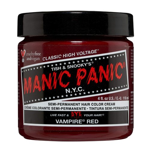 MANIC PANIC Vampire Red Semi Permanent Hair Color - Cruelty Free, Vegan Classic Dark Red Hair Dye - Safe to Create & Mix Custom Shades (4oz)