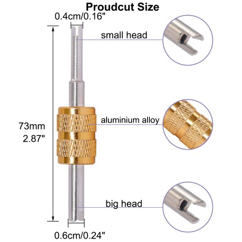 TWTADE 5PCS Tire Valve Stem Removal Tool Kit,R12 R134a Air Conditioning Valve Core Remover Tool,Single and Dual Heads Valve Core Remover Schrader Valve Tool