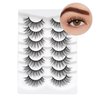 Lashes False Eyelashes Soft Faux Mink False Lashes 14MM False Lashes Chiref Fluffy Curly False Eyelashes 3D 7 Pairs K23-Charming