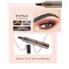2pcs Eyebrow Pencil, 3D Microblading Eyebrow Pen Contouring Pen, 4-Tipped Precise Brow Pen, Waterproof Smudge-Proof brow pen, Natural Eye Long-Lasting Brow Pencils for Women(2*Black)