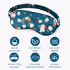 OLESILK 100% Natural Mulberry Silk Sleep Eye Mask Block Out Light, Fashion Printed Eye Mask Blindfold for Women Men Full Night Sleeping, Chic Eye Cover Eyeshade, Pattern 1
