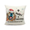 Mancheng-zi Golden Retriever Christmas Pillow Covers 18x18,Golden Retriever Christmas Decorations,Merry Christmas It's Golden Retriever Glitter Throw Pillow Covers,Golden Retriever Gifts
