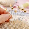 Sewing Pins, 100pcs Straight Pins Golden Pearlized Ball Head Pins Straight Pin for Fabric Straight Quilting Pin with Plastic Box for DIY Sewing Craft Dressmaker Jewelry Decoration