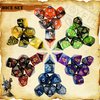 6 Sets DND Dice Double-Color Polyhedral Dice Dungeons and Dragons Rolling Dice for RPG MTG Table Games Dice Bulk with Free Six Drawstring Bags and PU Leather D&D Dice Tray