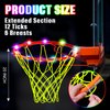 LED Basketball Hoop Light Set Glow in The Dark Basketball Net with 16 Colors Basketball Rim LED Light, Luminous Outdoor Nylon Hoop Net and Remote Control Basketball Hoop Lights for Pool Sports