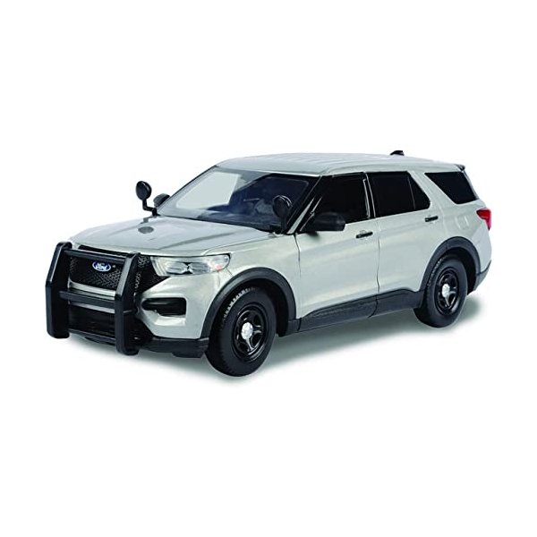 2022 Police Interceptor Utility Unmarked Slick-Top Silver 1/24 Diecast Model Car by Motormax 76990 S