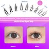 Bottom Lash Clusters Kit Lower Lash Extension Natural & Cute With Eyelash Glue and Tweezers for Self Application 6mm 90PCS DIY Lash Clusters Kit by DAODER(Lower Eyelash Extension Kit)