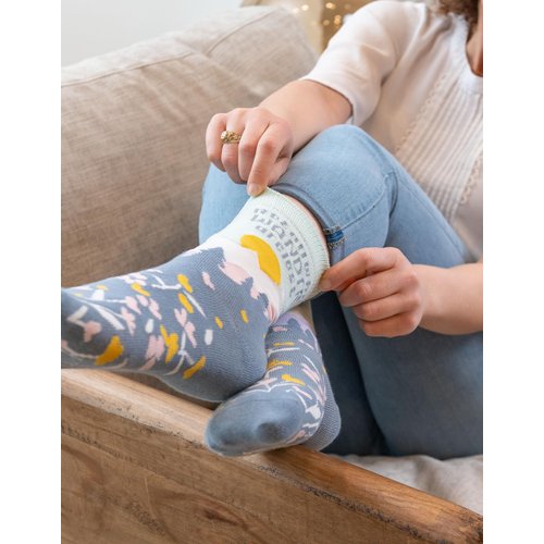 Karma Bee Yourself Crew Socks - Cute and Funny Socks for Women - Bright and Colorful Designs - One Size Fits Most - Bee Yourself