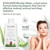 Micellar Water Cleansing & Moisturizing Organic Aloe Vera - 98.8% Natural Ingredients, Vegan Certified Micellar Water Makeup Remover for All Skin Types - 8.5 Fl Oz / 250ml - (package may vary)