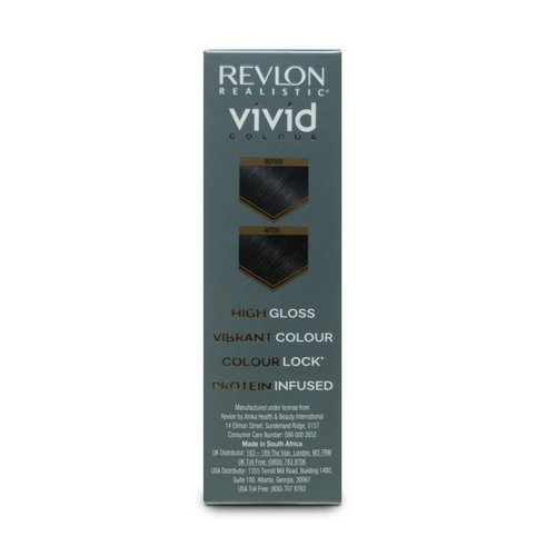 Revlon Realistic Vivid Colour Protein Infused Permanent Color Hair Dye with Color Lock Technology, Jet Black 110ml
