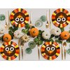 Whaline 40Pcs Thanksgiving Turkey Paper Plates Fall Round Disposable 9.1 & 7.1Inch Decorative Tableware for Autumn Thanksgiving Party Supplies Catering Table Decor