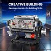 Mould King 10088 V8 Engine Model Kit Build Your Own STEM Mini V8 Model Engine Building Blocks Sets That Works for Adults & Kids Age 14+, 535Pcs