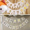 iiCheerful Happy Birthday Banner Birthday Party Supplies Garland Decorations Birthday Signs Nursery Hanging Decor (White)