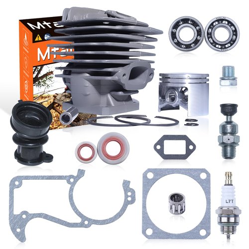 Mtanlo 48mm Cylinder Piston Gaskets Kit for Stihl MS360 036 PRO 034 AV Super MS340 Chainsaw Intake Manifold Crank Bearings Oil Seal Decompression Valve Needle Bearing