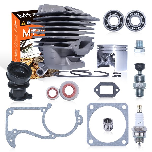 Mtanlo 48mm Cylinder Piston Gaskets Kit for Stihl MS360 036 PRO 034 AV Super MS340 Chainsaw Intake Manifold Crank Bearings Oil Seal Decompression Valve Needle Bearing