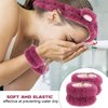 Semato 3PCS Face Wash Headband and Wristband Set Soft Elastic Cute Washband Spa Headband Wrist Towels for Women Girls (pink bear-4)