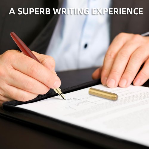 Cobee® Wooden Fountain Pens, Handcrafted Wood Fountain Pen Vintage Luxury Pen 0.5mm Fine Point Pen Business Pen Smooth Writing for Journaling Calligraphy Gift Supplies(A)