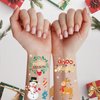 AOYOO Christmas Decorations Temporary Tattoos 52 Glitter Styles Stocking Stuffer for Kids Team Naughty Team Nice Christmas Party Favors Xmas Tree Santa Christmas Eve Gift Christmas Accessorie