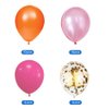 Pink and Orange Happy Birthday Party Decorations, Pink-Orange Groovy Décor Supplies with Banner Balloons Paper Pom Poms Tassels Garland Fringe Curtain for Women Girls Teens Her Birthday