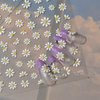 Flower Nail Art Stickers Decals Cute Daisy Embossed Nail Stickers Cute White Daisy Floral Petals Design Self-Adhesive Nail Decals Jelly Nails Manicure Slider for Summer Nail Art Decorations Supplies