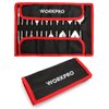 WORKPRO 13-Piece Spade Drill Bit Set in SAE, Paddle Flat Bits for Woodworking, Nylon Storage Pouch Included